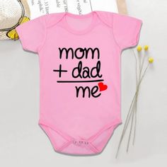 Mom+Dad Equals Me Bodysuit Girls Long Shorts, Toddler Jumpsuit, Summer Baby Clothes, Newborn Boy Clothes, Body Suit Outfits, Baby Jumpsuit, Print Jumpsuit, Baby Rompers, Cotton Bodysuit