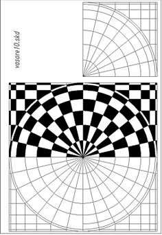 a black and white checkered pattern is shown in the shape of an optical illusion