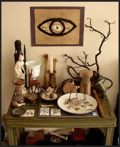 pagan altar. … Home Altar, Witch Decor, Meditation Space, Altar Decorations