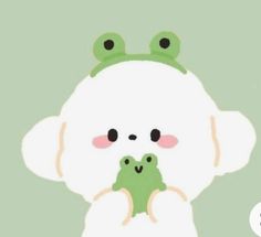 a green frog holding a small white frog on its back with the caption that says, i love you so much