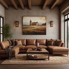 a living room filled with furniture and windows