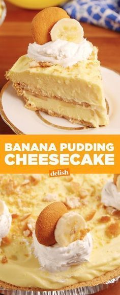 banana pudding cheesecake with whipped cream on top