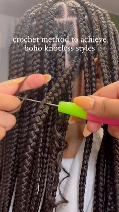 Natural Hair Box Braids, Braids Knotless, Boho Knotless, Crochet Box Braids, Side Braid Hairstyles, Big Box Braids Hairstyles, Bohemian Braids, Feed In Braids Hairstyles