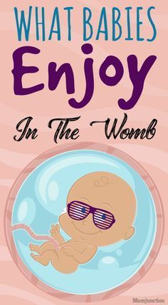 the cover of what babies enjoy in the womb, with an image of a baby wearing sunglasses