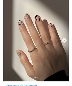 Black And White Nail, Minimal Nails Art, Mens Nails, Beauty Hacks Nails, Hippie Nails, Minimal Nails, Casual Nails, Black Night, Happy 30th