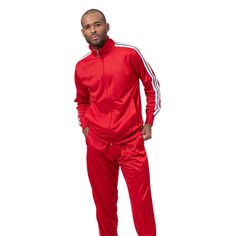 Montique Men's Casual Sport Tracksuit 2 Piece in Red JS-27 – Suits & More Casual Red Tracksuit For Jogging, Red Sportswear Tracksuit For Jogging, Red Sports Tracksuit, Red Tracksuit For Jogging, Red Athleisure Tracksuit For Jogging, Moisture-wicking Track Jacket For Jogging, Red Athleisure Tracksuit For Gym, Red Long Sleeve Tracksuit Athleisure, Red Casual Tracksuit For Gym