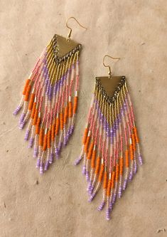 Orange Cream | Popsicle Beaded Earrings | Moon & Milk Purple Hex, Moon Milk, Earrings Moon, Bohemian Vibes, Orange Cream, Vibrant Orange, Bohemian Chic, Popsicles, Playful Design