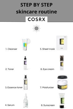 Cosrx Skin Care Routine Steps, Skin Care Routine Snail Mucin, Best Cosrx Products, Korean Snail Skincare, Skincare By Age, Cosrx Skincare Routine, Korean Skincare Routine Anti Aging, Cosrx Routine, Korean Skincare Wrinkles