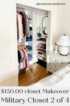 Closet Designs For Two People, Accordion Closet Makeover, 6ft Closet Organization, Bedroom With Office Inspirations, Recessed Closet Ideas, Closet Diy Ideas How To Build, Repurpose Bedroom Closet, Coat Closet Makeover Storage, Make Closet Bigger