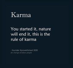 a black background with the words karma on it