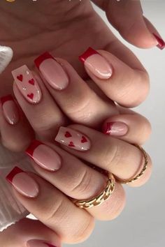 Valentine Nail Art, Valentine Nails, Summery Nails, Girly Acrylic Nails, Red Nail Designs, Short Nail Designs, Pretty Acrylic Nails