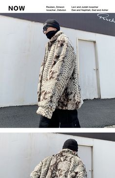 Oversized Men Faux Fur Jackets Snake Skin Pattern Thicken Coats Gothic – aidase-shop Luxury Faux Fur Lined Outerwear For Streetwear, Streetwear Hooded Jacket With Faux Fur Lining, Luxury Snake Print Outerwear For Winter, Gothic Harajuku Fashion, Fur Hood Jacket Men, Luxury Men's Faux Fur Outerwear, Snake Skin Pattern, Parka Style, Faux Fur Jacket