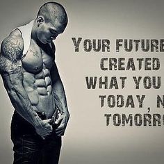 a man standing in front of a white wall with the words your future is created by what you do today not tomorrow