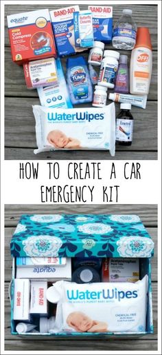 an emergency kit with the words how to create a car emergency kit