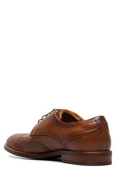 Keep your look polished and classic with a wingtip derby shaped from rich burnished leather and grounded by a well-cushioned insole. Removable, cushioned insole Leather upper/textile lining/rubber sole Imported Look Polished, Oxford Dress Shoes, Oxford Dress, Up Styles, Style Dress, Fashion Advice, Smooth Leather, Cognac, Derby