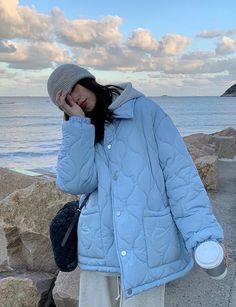 Size (CM) Dress Length Chest Sleeve M 70 124 55.5 L 71.5 128 56 Model is 158cm 45kg wears size S Light Puffer Jacket Outfit, Light Blue Puffer Jacket Outfit, Light Blue Jacket Outfit, Blue Puffer Jacket Outfit, Light Blue Puffer Jacket, Puffer Jacket Outfits, Fleece Jacket Outfit, Finding Style, Puffer Outfit