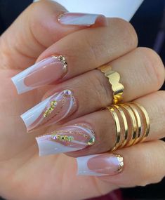 Quinceanera Nails, Edge Nails, Stylish Nails Designs, Nail Pops, Blush Nails, How To Grow Nails, Acrylic Nails Coffin Pink