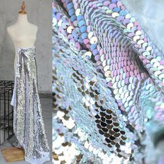 "2- Tones Can Flip Sequin Fabric, shiny Sequin Fabric, colorful sequin fabric, Mermaid sequin fabric Width: About 127cm-130cm Size: 0.5yard x 130cm(about:18\" by 50\") Quantity This listing is for one pieces, if you buy more you will get uncut piece. If you need more pictures of details please contact me . I will give you more pictures of the details Features: Change the color of the fabric by just running your hands and flipping the sequin the opposite direction This sequin fabric is very very Mermaid Sequin Fabric, Sewing Costumes, Shiny Fashion, Fabric For Sewing, Craft Pricing, Mermaid Sequin, Fashion Gowns, Just Run