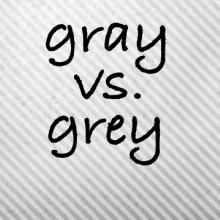 the words gray vs grey written in black on a white background