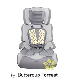 the child's car seat has been designed to look like it is in grey and white