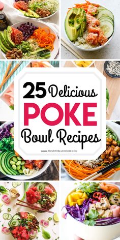 25 delicious poke bowl recipes with the title overlay