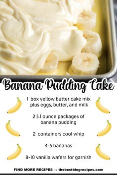 the banana pudding cake recipe is ready to be eaten