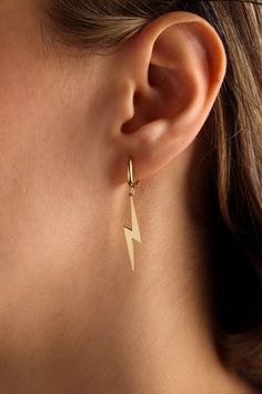 Lightning Bolt Earrings Lightning Earrings Tiny Lighting - Etsy Lightning Bolt Earrings Dangle, Lightning Bolt Earrings Dangle Gold, Lightning Accessories, Lightning Jewelry, Lighting Earrings, Lighting Bolt Earrings, Earrings Lightning, Lightning Bolt Jewelry, Lighting Jewelry