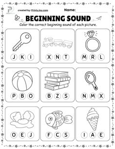 the beginning sound worksheet for preschool