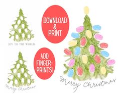 three christmas trees with the words, merry christmas and printables for each tree