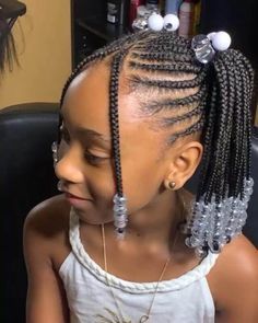 Latest and Beautiful Hairstyles for Kids 2021/2022. - Ladeey Braids For Black Kids, Kids Braids With Beads, Hairstyles With Beads, Toddler Braided Hairstyles, Black Kids Braids Hairstyles, Kid Braid Styles