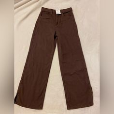 H&M - 11-12y - Brand New - Brown H And M Twill Pants, Brown H&m Jeans, H&m Wide Leg Twill Pants, Brown Twill Pants, Trendy H&m Jeans For Fall, Trendy H&m Cotton Jeans, H&m High Waist Bottoms For Fall, H&m High Rise Jeans For Fall, Trendy H&m Straight Leg Bottoms