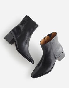 The Ardin Ankle Boot | Madewell Madewell Boots, Chelsea Boots Men Outfit, Boots Men Outfit, Good Gifts, Leather Industry, Short Heels, Modern Clothing, Chelsea Boots Men, Pointed Toe Boots