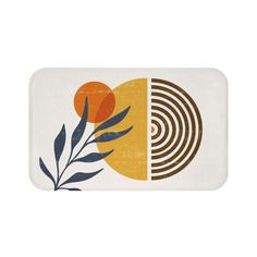 a bath mat with an abstract design on it