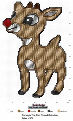 a cross stitch pattern of a small deer