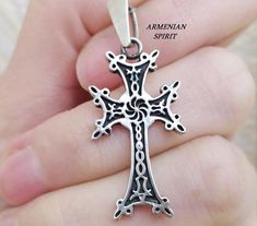 Armenian jewelry Cross Silver 925 Eternity sign Symbol Armenian khachkar Gift Men women Apostolic church Christian Catholic cross with chainThis cross is handmade.Sterling silver 925.Length approx. 4 cm= 1.8 inchWeight: 5.5 gramsChain: Sterling silver 925The chain pattern is not always the same.Shipping time:Europe 3 weeks.USA and other countries 3 weeksI don`t accept returns and  exchanges.Request a cancellation within: 1 hour of purchase.FREE shipping Worldwide! Symbolic Hallmarked Cross Jewelry, Symbolic Cross Necklace As Gift, Symbolic Cross Necklace Gift, Oxidized Finish Cross Necklace As Gift, Oxidized Finish Cross Necklace For Gifts, Oxidized Cross Necklace As Gift, Gift Oxidized Cross Pendant Necklace, Oxidized Cross Pendant Necklace For Gift, Silver Stamped 925 Cross Necklace For Gift