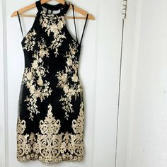 Beautiful & Sexy Party Dress- Size S. New With Tag. Embroidered Party Dress With Details On The Back. Perfect For Any Party. Underarm To Underarm 15.5 In, Length 36 In. Fitted Dress With Floral Embroidery For Party Season, Glamorous Party Dress With Floral Embroidery, Glamorous Floral Embroidered Party Dress, Glamorous Floral Embroidery Party Dress, Fitted Floral Embroidered Mini Dress For Evening, Glamorous Embroidered Summer Dresses, Fitted Floral Embroidery Dress For Holiday, Embroidered Dresses For Party Season, Fitted Floral Embroidered Mini Dress For Party