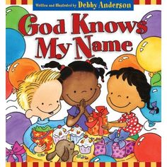 god knows my name book with balloons and children around the table eating birthday cake, presents and gifts