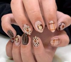 Fall Nails | Thanksgiving Nails | Press On Nails | Pumpkins | Turkey Nails | Plaid Thanksgiving Nails Turkey, Turkey Nails Designs, Fall Sweater Nails, November Nail, Turkey Nails, Fall Thanksgiving Nails, Thanksgiving Nail Designs, Thanksgiving Nail, Simple Fall Nails