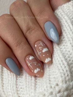 Sky Nails, Cute Simple Nails, Her Nails, Breakfast At Tiffany's, Short Acrylic Nails Designs, Pretty Acrylic Nails, Nail Arts