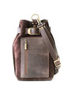 Dark Brown Suede Sling Backpack Sling Backpack Purse, Cross Body Sling Bag, Soft Leather Bag, Suede Bag, Leather Fanny Pack, Leather Belt Bag, Soft Brown, Waist Bags, Backpack Purse