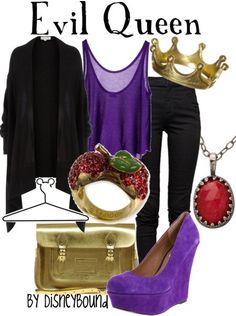 Disney Bound Evil Queen Inspired Outfit, Evil Queen Disneybound, Evil Queen Outfit, Book Cosplay, Disneyland Dress, Snow White Queen, Disney Cute, Disney Themed Outfits, The Evil Queen