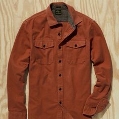 L.L.Bean X Todd Snyder Chamois Shirt. New With Tags. Size: Both Size Men's Large And Size Men's Extra Large Are Available. Color: Light Russet Burnt Orange. 100% Brushed 7.5 Oz. Portuguese Cotton Flannel. Twill Elbow Patches. Todd, A Longtime L.L.Bean Collector And Fan, Chose Some Of The Most Iconic Pieces From The L.L.Bean Archives, Then Reinvented Them With A Modern Sensibility, Premium Materials And A Tailored Fit. “I Have Personally Been Testing This Shirt On My Hunting Trips...And Prefer It Tomboy Capsule Wardrobe, Chamois Shirt, Shirt Folding, Orange Outfit, Dad Fashion, Todd Snyder, Guys Clothing Styles, L And Light, Mens Button Up