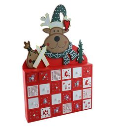 a christmas card box with a reindeer on top