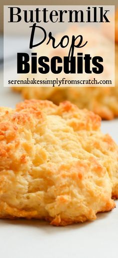 buttermilk drop biscuits on a white surface