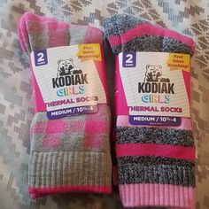 Two 2pairs Each Therman Socks Girls Socks, Kids Socks, Purple Fashion, Kids Wear, Kids Accessories, Pink Purple, Activities For Kids, Kids Shop, Tights