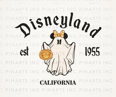 the disneyland california halloween shirt is shown with an image of a ghost holding a jack - o'- lantern