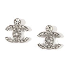 Chanel 23k Silver Crystal Cc Logo Classic Statement Stud Drop Mini Earrings ********** Chanel ********** Brand: Chanel Size: (0.75 Long X 0.75 Wide) Name: Interlocking Color: Silver & Crystal Style: Stud Earrings Season: 23k Style#: Abc163 B14705 Ns703 Material: Metal Screw Back, Pierced Siler Metal Material Silvery Silver And Crystal All Around The Cc Mini Sized Classic Studs Crystal Stud Top Brand New In Box, With Tags And Dust Bag, Full Set 100% Authentic Or Your Money Back Great Gift I Ship Earrings Chanel, Chanel Brand, Mini Earrings, Chanel Earrings, Chanel Jewelry, Silver Crystal, Cc Logo, Metal Material, Full Set