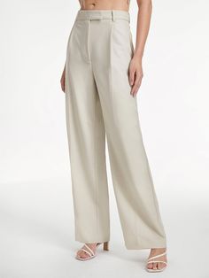 High Waisted Relaxed Fit Wide Leg Trousers – COMMENSE Colored Trousers, Neutral Capsule Wardrobe, Wide Leg Dress Pants, Pants Details, Winter Pants, Type Of Pants, Work Office, Street Style Outfit, Office School