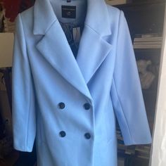 Gorgeous Dorothy Perkins Blue Coat. Size 10. Beautifully Tailored. Stunning Saturated Light Blue Color (2nd Photo Represents It Best!) Light Blue Long Sleeve Outerwear For Office, Light Blue Long Sleeve Office Outerwear, Blue Business Pea Coat For Winter, Blue Fitted Pea Coat For Office, Fitted Blue Pea Coat For Office, Light Blue Single Breasted Winter Blazer, Blue Pea Coat With Button Closure And Lapel Collar, Blue Pea Coat With Lapel Collar And Pockets, Winter Light Blue Single-breasted Blazer