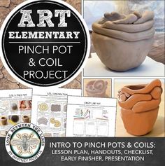 an art project with pictures and instructions on how to make clay pots for children's crafts